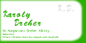 karoly dreher business card